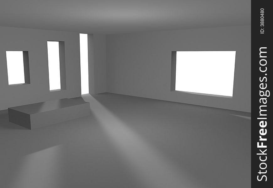 3d room rendering with shadows