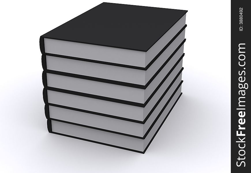 A 3d stack of black books