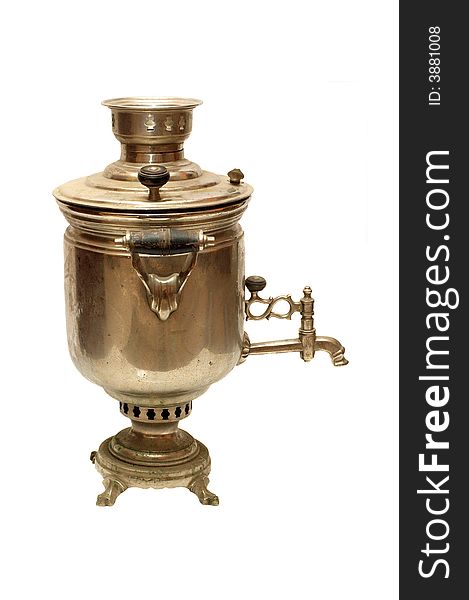 Old russian vintage bronze samovar (tradition russian kettle) from XIX century. Old russian vintage bronze samovar (tradition russian kettle) from XIX century