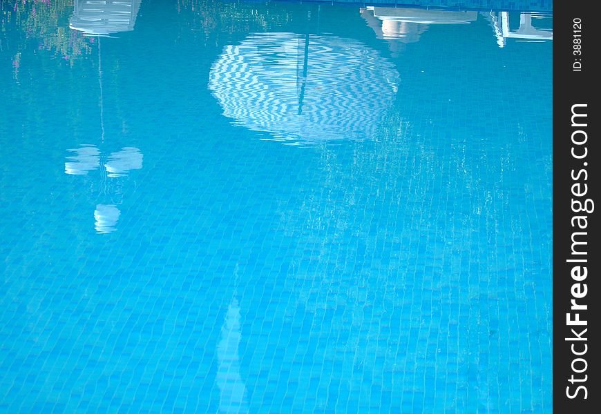 Blue Pool Umbrella Rest comfortable reflection idyllic