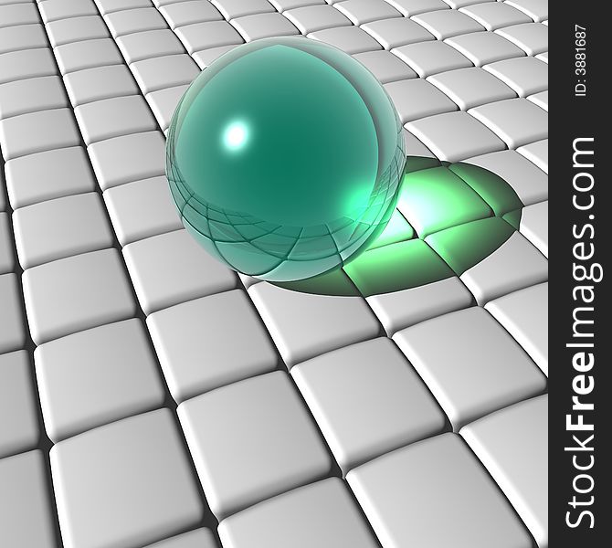 An illustration of a marble on a 3D grid. An illustration of a marble on a 3D grid.