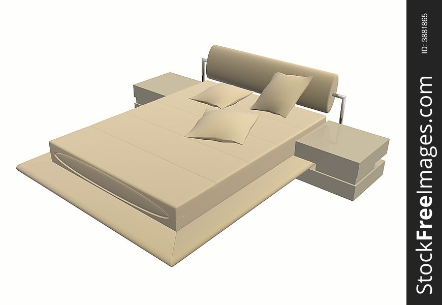Modern bed, created with 3d max & rendered.