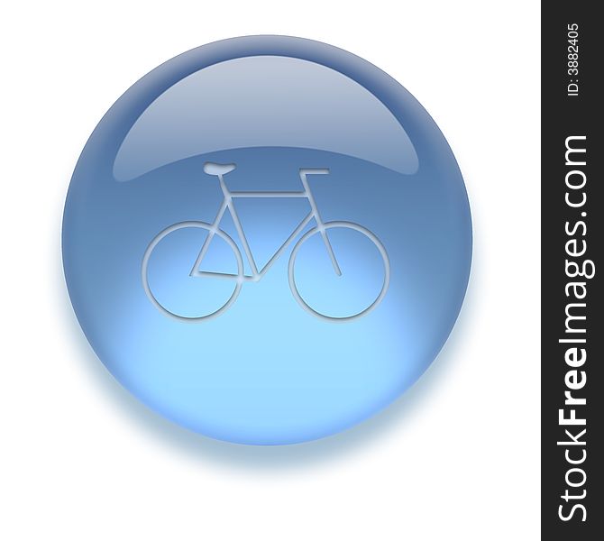 Shiny transparent high-resolution Aqua Icon with shadow, isolated on white. Icon color can be easily changed with Hue/Saturation