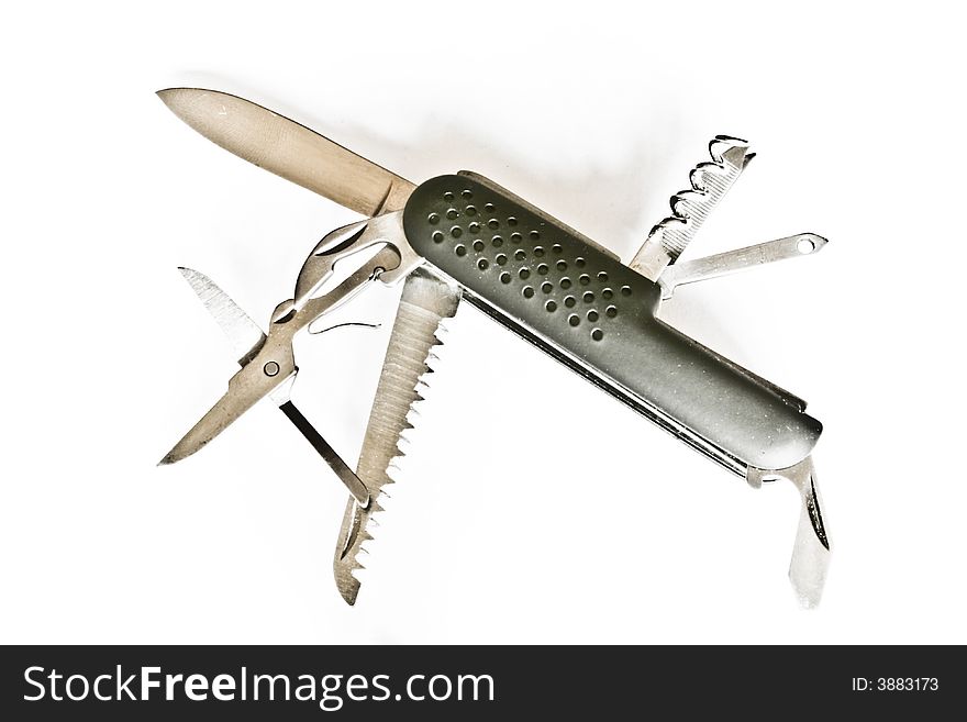 Pocket knife to open bottles and cut with