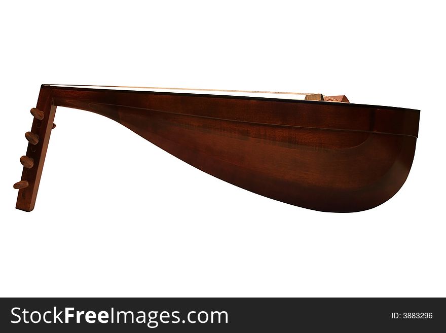 Ukrainian national instrument-Kobza. It is isolated on a white background