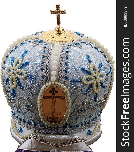 Blue mitre - solemn headgear of the orthodox bishop