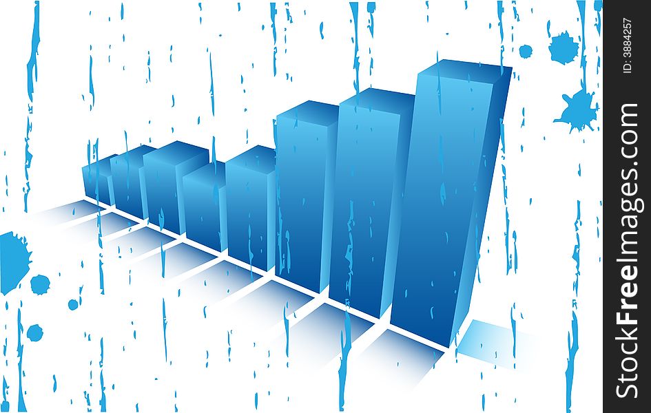 Illustration of business graph...paint