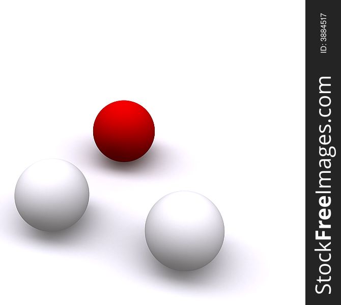 Three balls isolated 3d image on white