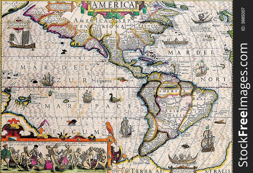 Old Map Of America