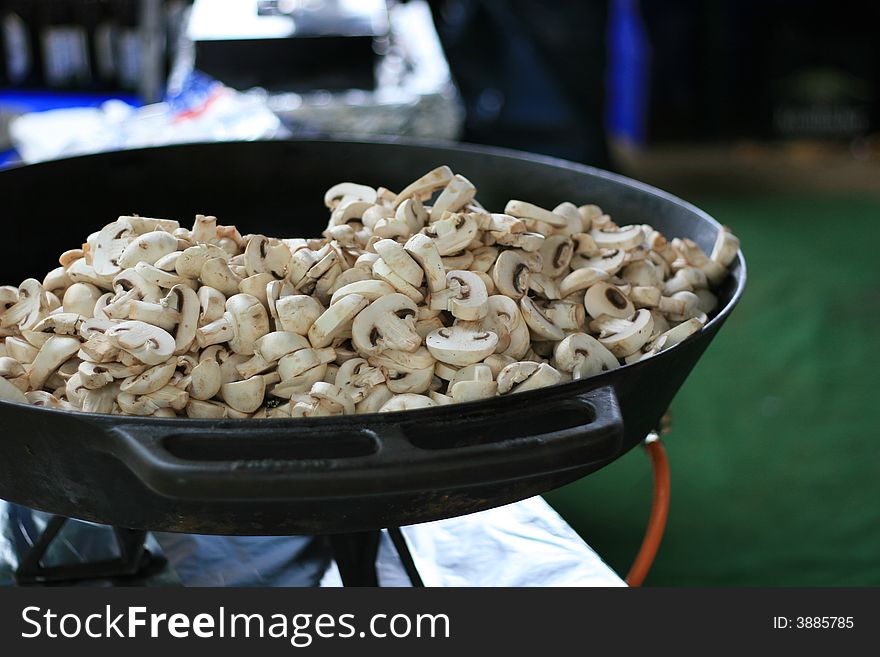 A bowl of mushrooms, taken at Frankfurt second hand market