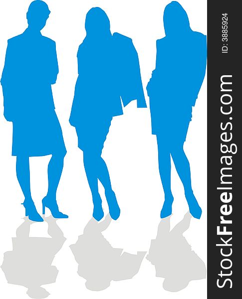 Silhouettes of girls on a white background. Silhouettes of girls on a white background