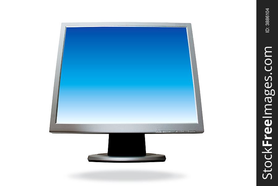 Flat screen computer image on the white background