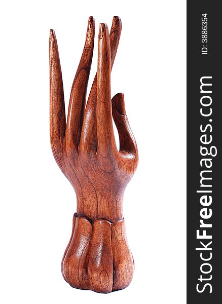 Wooden hand made from olive three.