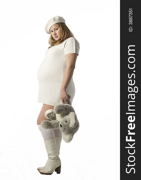 Pregnant Lady With Teddy Bear