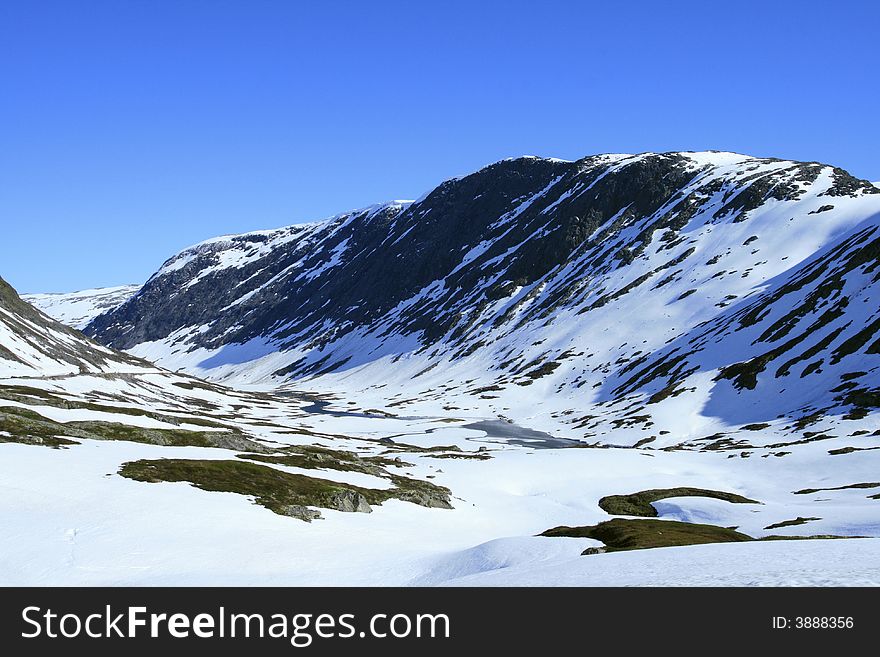 Beauty of snow mountain of Norway. Beauty of snow mountain of Norway