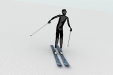 Skier On Snow Stock Photo