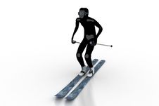 Skier On White Background Stock Photos