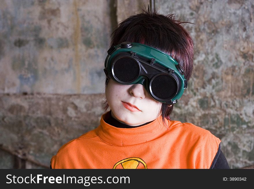 Girl In Black Protecting Glasses