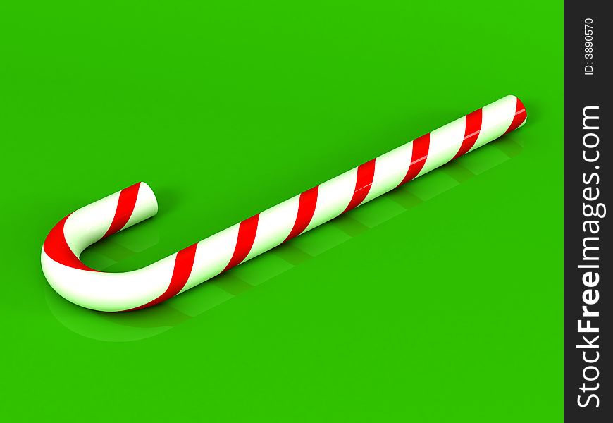 Christmas candy cane 3d max render