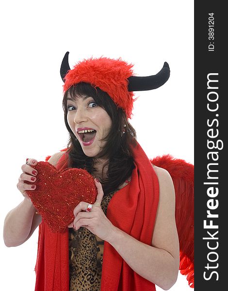 Sexual woman devil  on isolated background