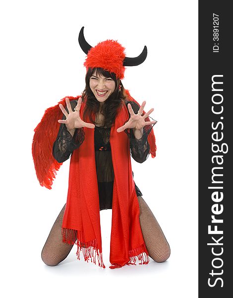 Sexual woman devil  on isolated background
