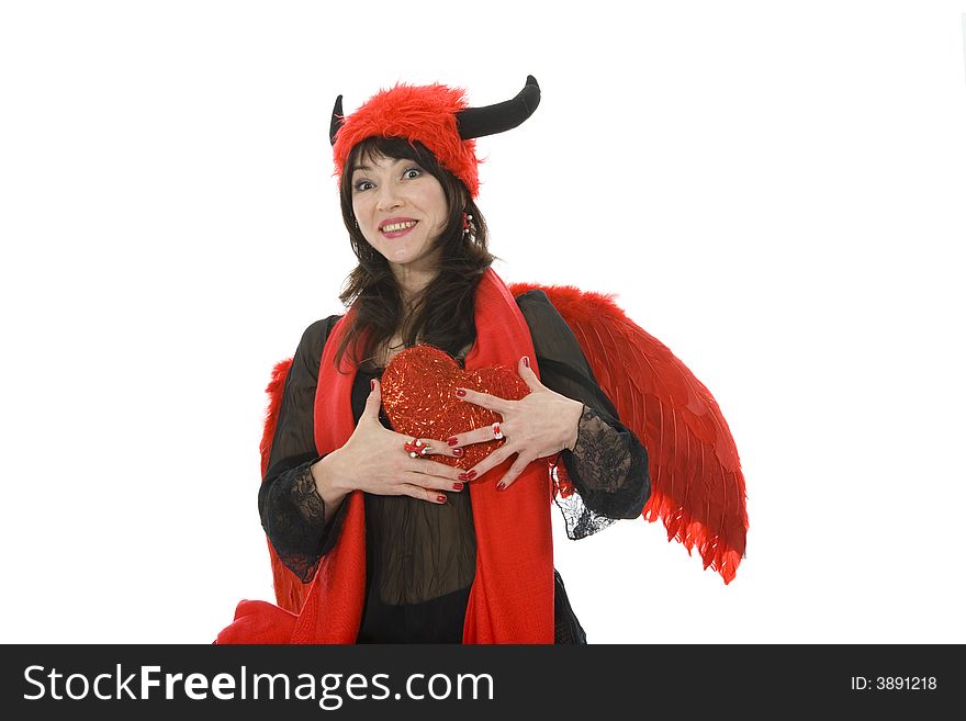 Sexual woman devil  on isolated background