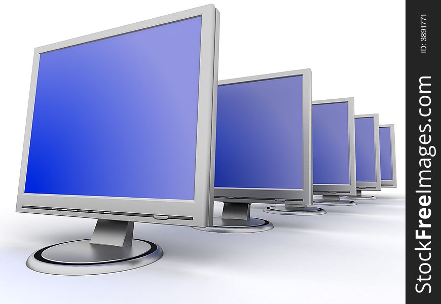 Image of monitors. White background. Image of monitors. White background.