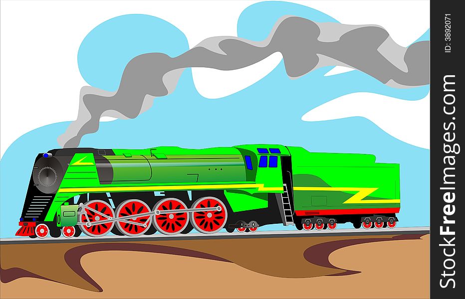 Vector scene of the locomotive