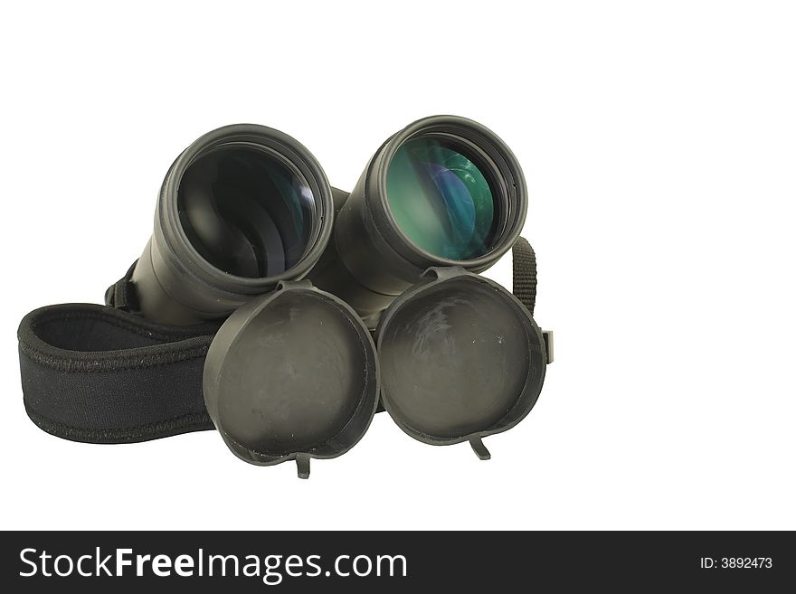Isolated black pair of binoculars. Isolated black pair of binoculars