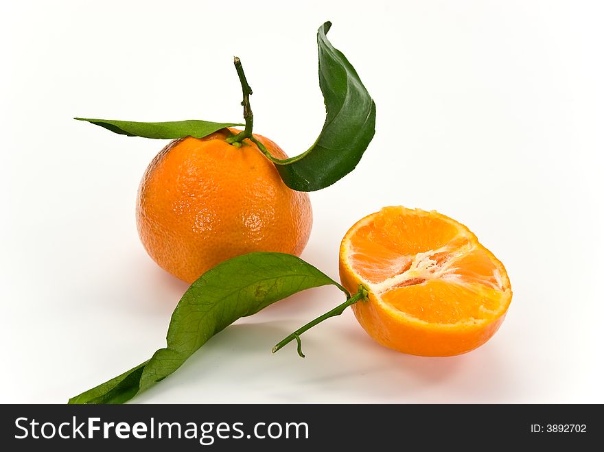 A fresh tangerine - close up.