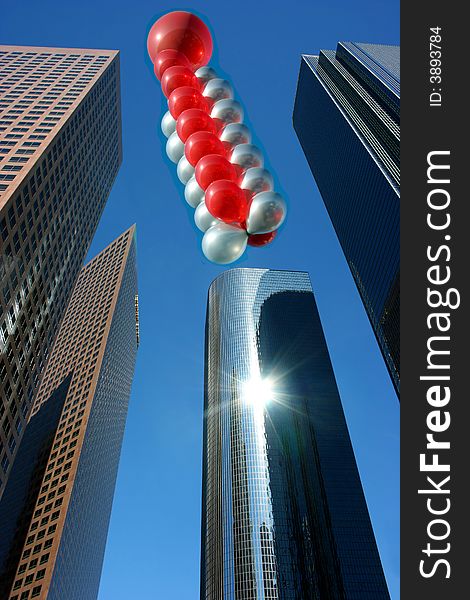 Ballons In The Modern City