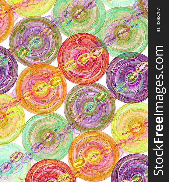 Abstract illustration of colorful circles and shapes. Abstract illustration of colorful circles and shapes.