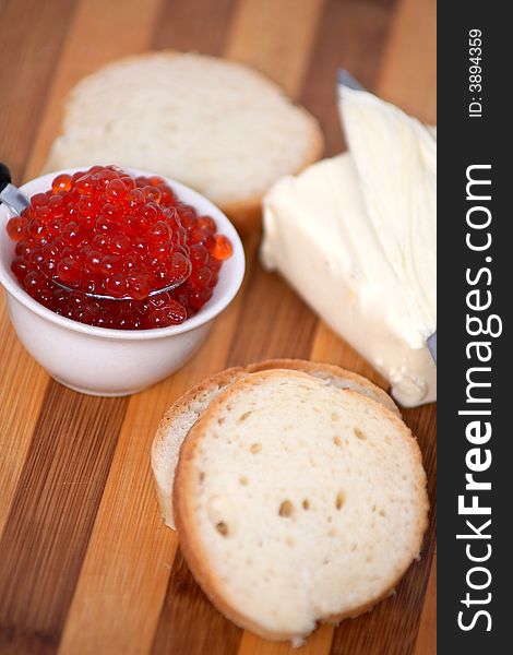 An image of bread with caviar. An image of bread with caviar