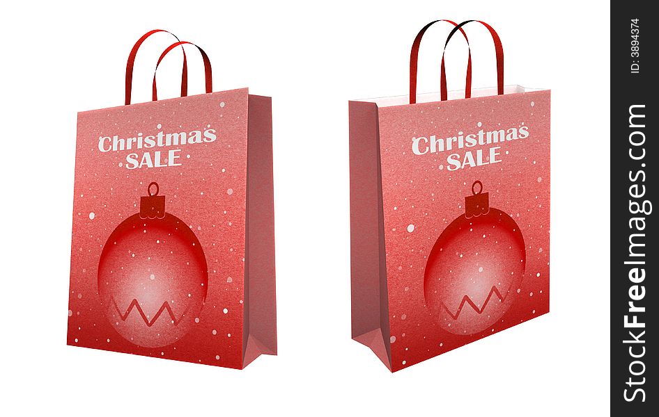 Christmas sale bags on the white background