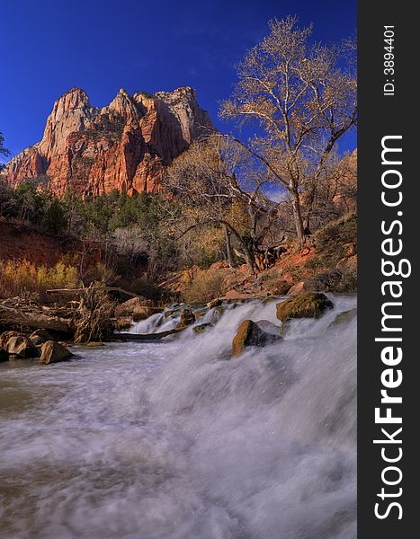 The Virgin river runs through Zion Canion Waterfalls thoughout the canyon sig the canyon ever deeper. The Virgin river runs through Zion Canion Waterfalls thoughout the canyon sig the canyon ever deeper