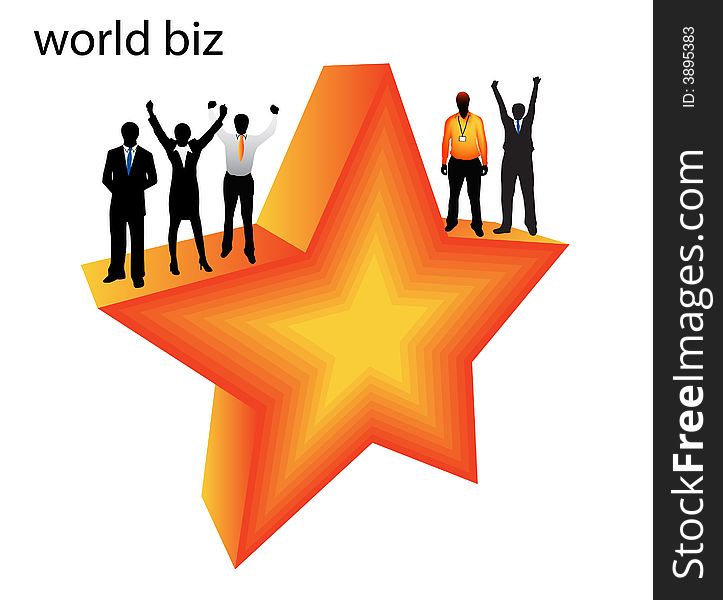 Illustration of business people....world biz