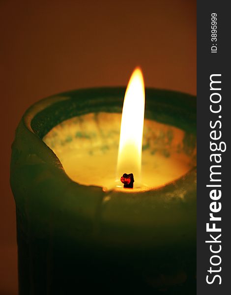 A candle on white background