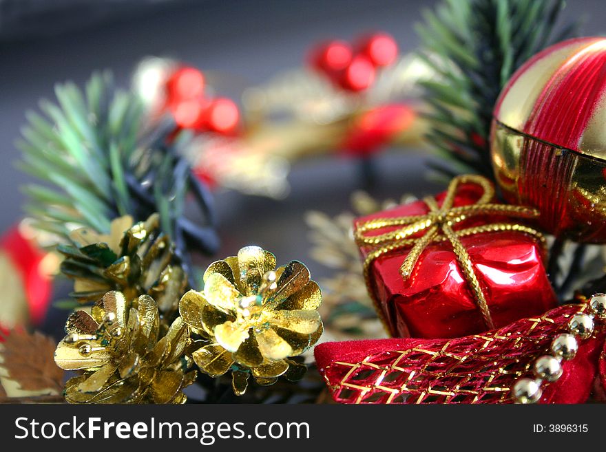 Set of colorful christmas tree ornament. Set of colorful christmas tree ornament