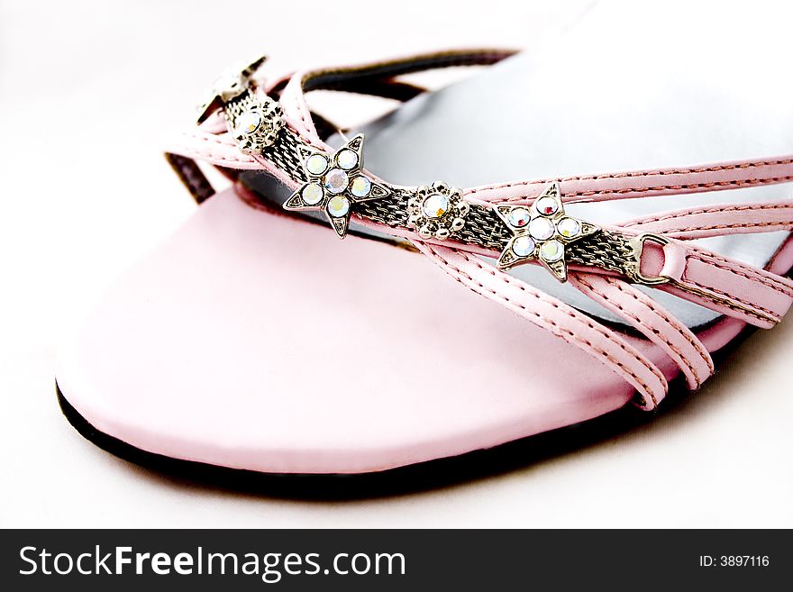 Elegant Beaded Pink Shoe Detail