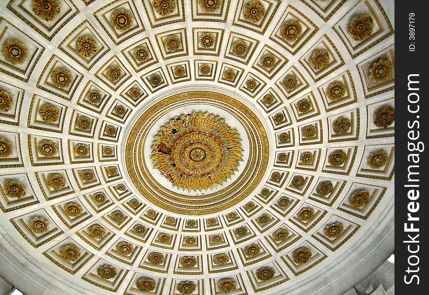 Behold the ceiling rose of the Temple of Love also called Temple of Music, located in Nice (France). It is a little masterpiece of the 19th century in the romantic style. Since 1885,concerts and recitals had been performed. Behold the ceiling rose of the Temple of Love also called Temple of Music, located in Nice (France). It is a little masterpiece of the 19th century in the romantic style. Since 1885,concerts and recitals had been performed.