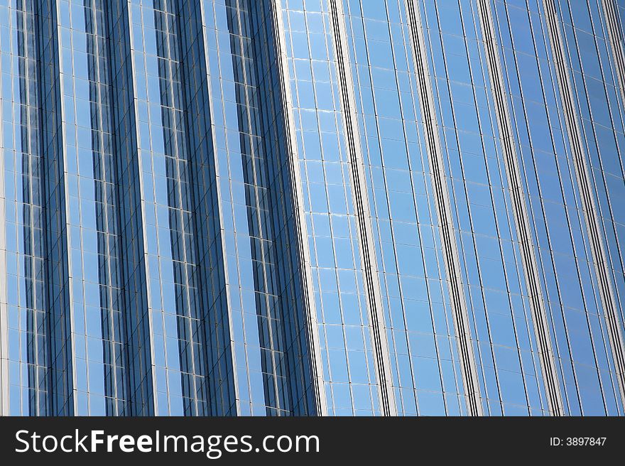 Glass wall of one Boston high rise buildings