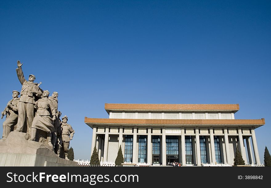 Chairman Mao Memorial And Sculpture