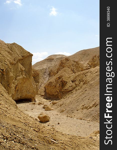 Hiking in Arava desert, Israel, stones and sky. Hiking in Arava desert, Israel, stones and sky