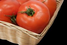 Basket With Tomatoes Royalty Free Stock Photos Basket With Tomatoes Royalty Free Stock Photos