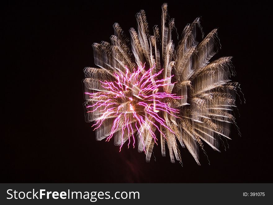 Golden and pink fireworks