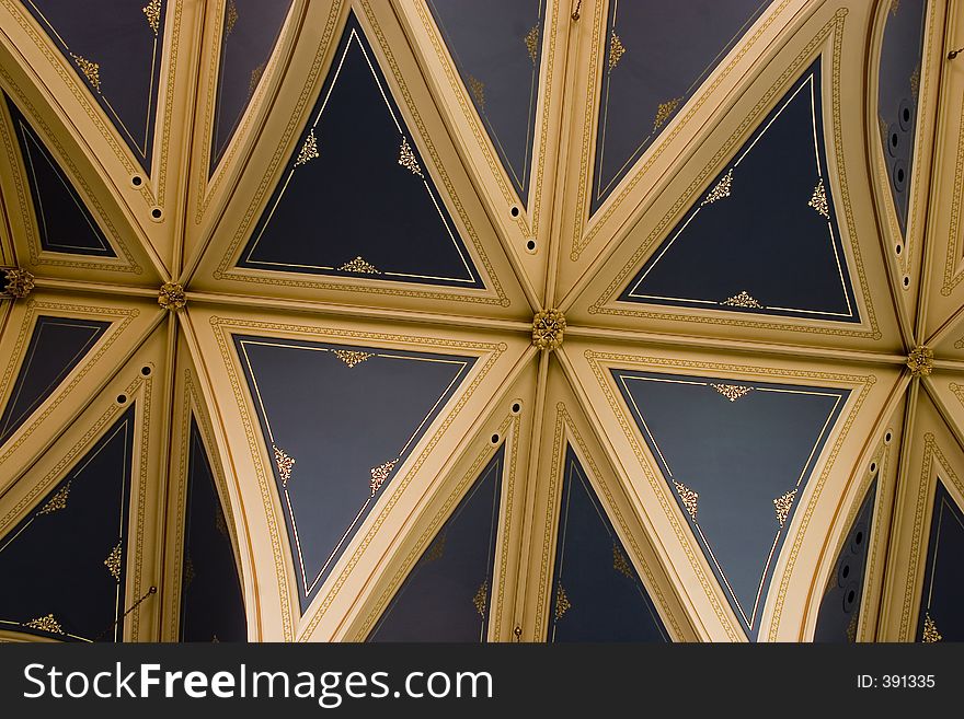 Stock photograph of the interior of a small catholic basilica. Stock photograph of the interior of a small catholic basilica