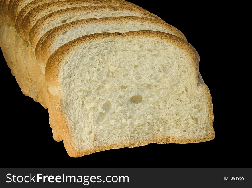 Slices of bread isolated on black