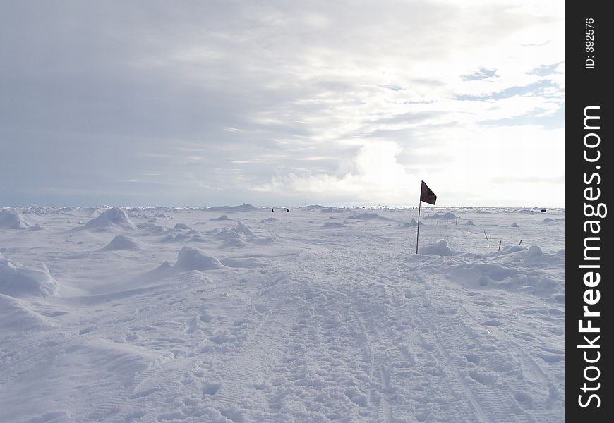 Flag in Antarctica