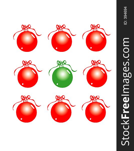 Red And Green Christmas Baubles