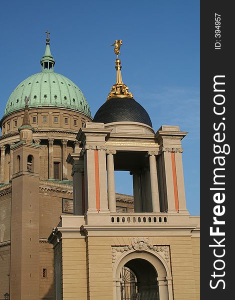 The Nikolai Church and the Fortuna Portal in Potsdam